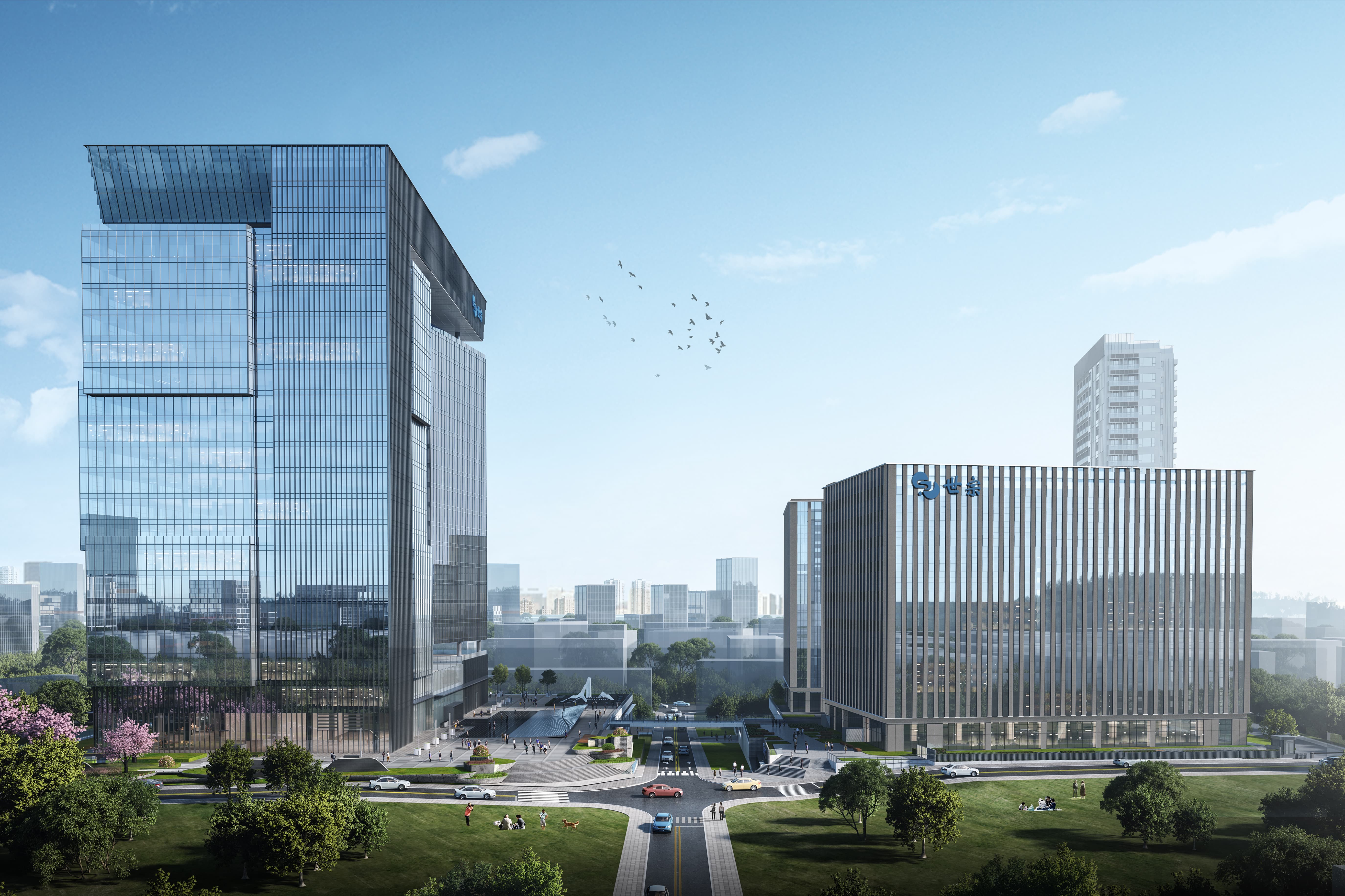 世锦园区——世宗瑞合 沿街建筑群透视